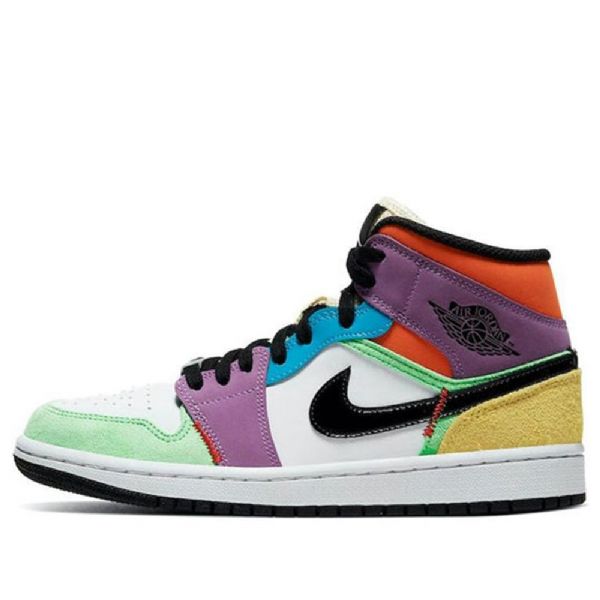 Nike Air Jordan 1 Mid Tops Se Retro Basketball Shoes Dame Multicolor