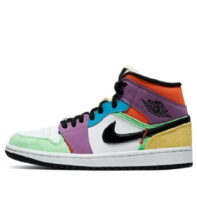 Nike Air Jordan 1 Mid Tops Se Retro Basketball Shoes Dame Multicolor