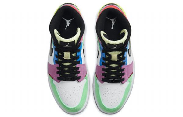 Nike Air Jordan 1 Mid Tops Se Retro Basketball Shoes Dame Multicolor