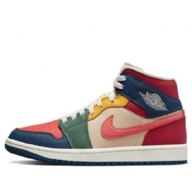 Nike Air Jordan 1 Mid Tops Se Retro Basketball Shoes Dame Multicolor