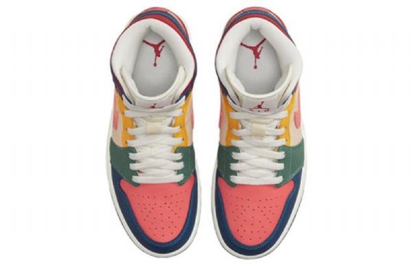 Nike Air Jordan 1 Mid Tops Se Retro Basketball Shoes Dame Multicolor