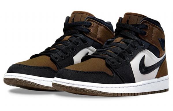 Nike Air Jordan 1 Mid Tops Se Retro Basketball Shoes Dame Olivengrønne