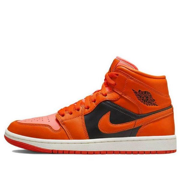 Nike Air Jordan 1 Mid Tops Se Retro Basketball Shoes Dame Oransje