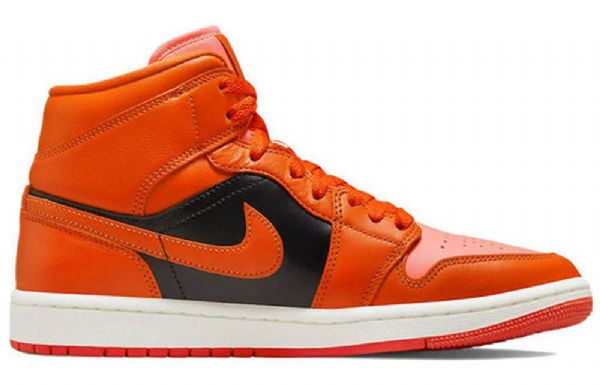 Nike Air Jordan 1 Mid Tops Se Retro Basketball Shoes Dame Oransje