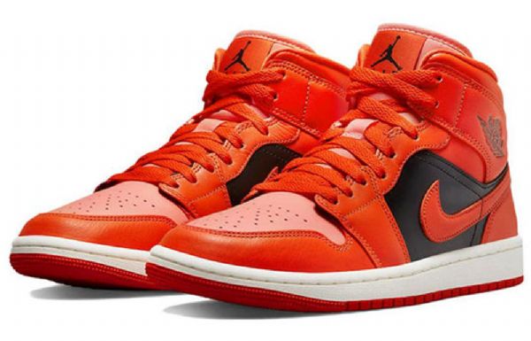 Nike Air Jordan 1 Mid Tops Se Retro Basketball Shoes Dame Oransje