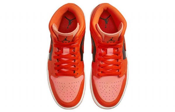 Nike Air Jordan 1 Mid Tops Se Retro Basketball Shoes Dame Oransje