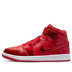 Nike Air Jordan 1 Mid Tops Se Retro Basketball Shoes Dame Rød