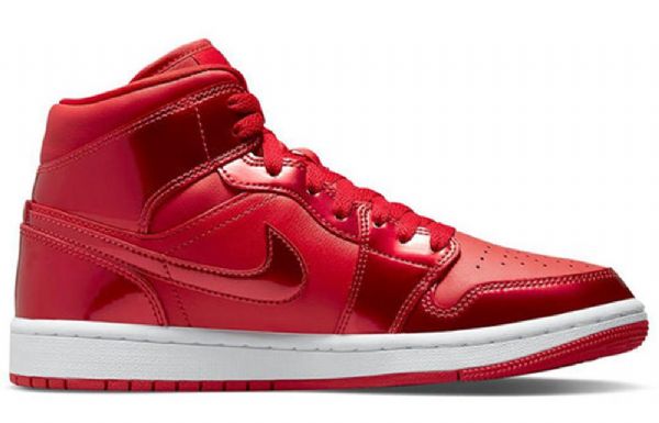 Nike Air Jordan 1 Mid Tops Se Retro Basketball Shoes Dame Rød