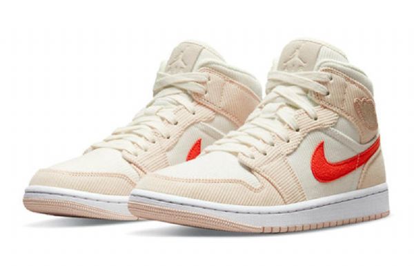 Nike Air Jordan 1 Mid Tops Se Retro Basketball Shoes Dame Rosa