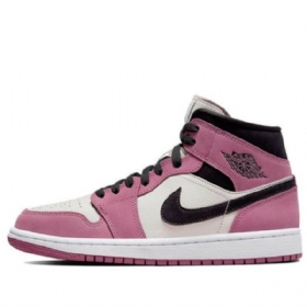 Nike Air Jordan 1 Mid Tops Se Retro Basketball Shoes Dame Rosa