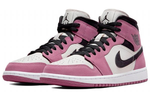 Nike Air Jordan 1 Mid Tops Se Retro Basketball Shoes Dame Rosa