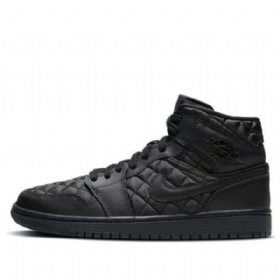 Nike Air Jordan 1 Mid Tops Se Retro Basketball Shoes Dame Svarte