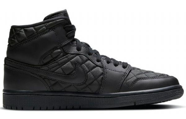 Nike Air Jordan 1 Mid Tops Se Retro Basketball Shoes Dame Svarte