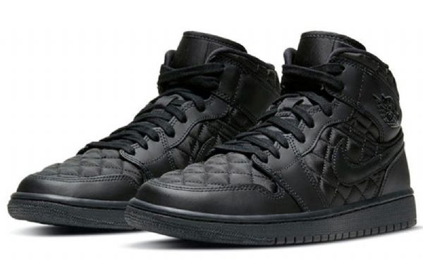 Nike Air Jordan 1 Mid Tops Se Retro Basketball Shoes Dame Svarte