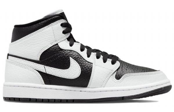Nike Air Jordan 1 Mid Tops Se Retro Basketball Shoes Dame Svarte Hvite