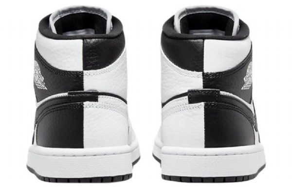 Nike Air Jordan 1 Mid Tops Se Retro Basketball Shoes Dame Svarte Hvite