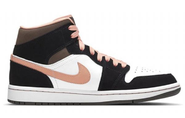 Nike Air Jordan 1 Mid Tops Se Retro Basketball Shoes Dame Svarte Korall