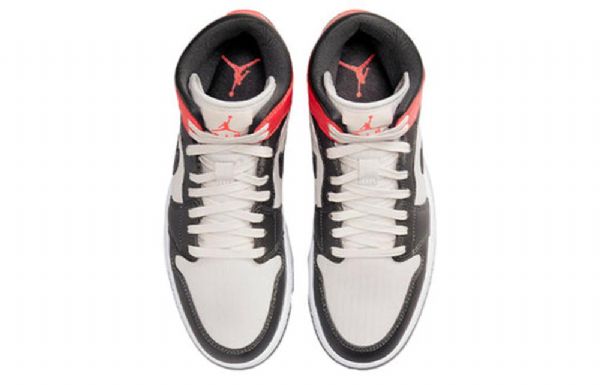 Nike Air Jordan 1 Mid Tops Se Retro Basketball Shoes Dame Svarte Rød