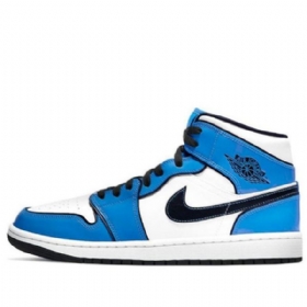 Nike Air Jordan 1 Mid Tops Se Retro Basketball Shoes Herre Blå