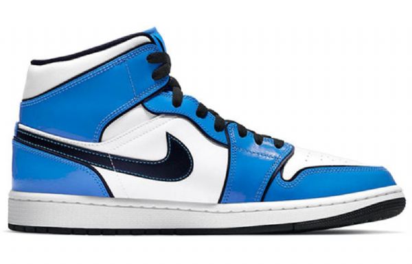 Nike Air Jordan 1 Mid Tops Se Retro Basketball Shoes Herre Blå
