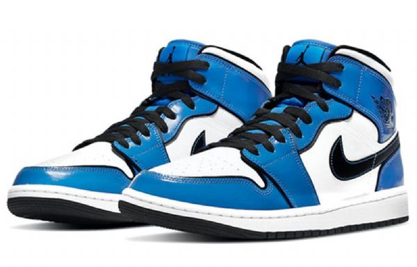 Nike Air Jordan 1 Mid Tops Se Retro Basketball Shoes Herre Blå