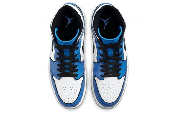 Nike Air Jordan 1 Mid Tops Se Retro Basketball Shoes Herre Blå