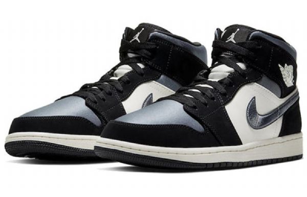 Nike Air Jordan 1 Mid Tops Se Retro Basketball Shoes Herre Grå