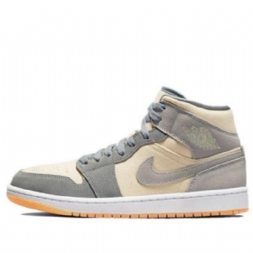Nike Air Jordan 1 Mid Tops Se Retro Basketball Shoes Herre Grå