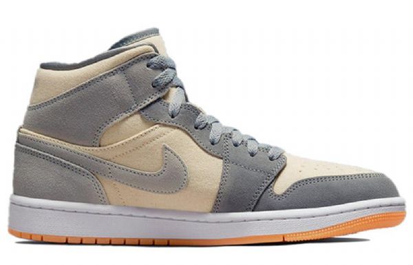 Nike Air Jordan 1 Mid Tops Se Retro Basketball Shoes Herre Grå