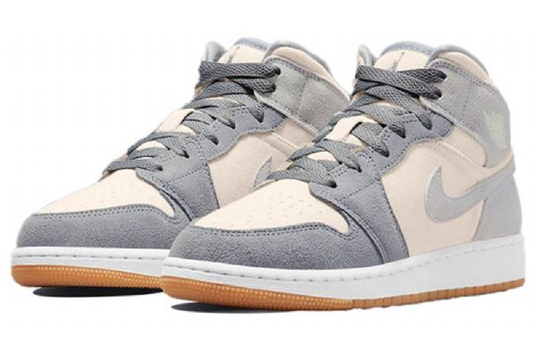 Nike Air Jordan 1 Mid Tops Se Retro Basketball Shoes Herre Grå