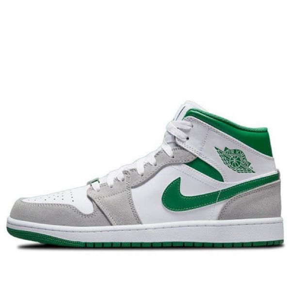 Nike Air Jordan 1 Mid Tops Se Retro Basketball Shoes Herre Grå Grønn