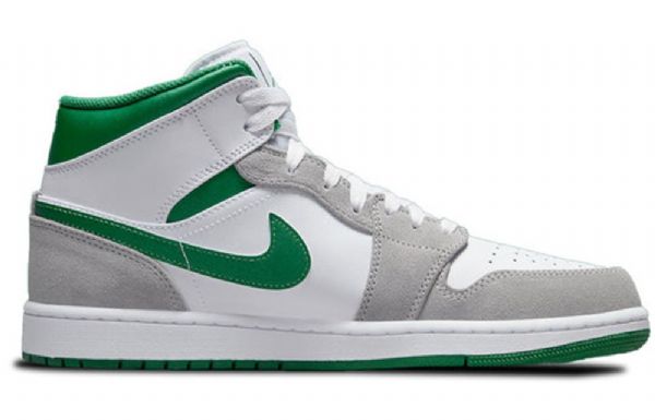 Nike Air Jordan 1 Mid Tops Se Retro Basketball Shoes Herre Grå Grønn