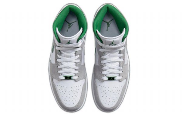 Nike Air Jordan 1 Mid Tops Se Retro Basketball Shoes Herre Grå Grønn