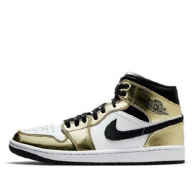 Nike Air Jordan 1 Mid Tops Se Retro Basketball Shoes Herre Gull