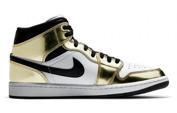 Nike Air Jordan 1 Mid Tops Se Retro Basketball Shoes Herre Gull