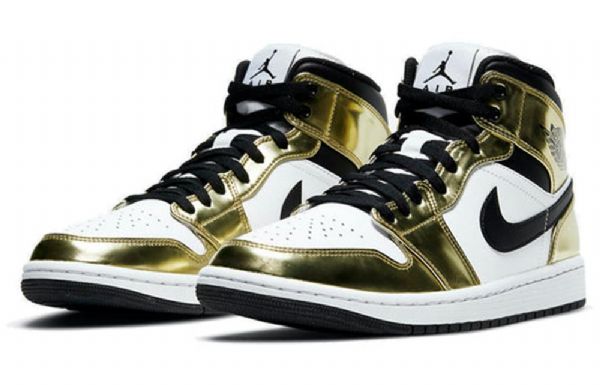 Nike Air Jordan 1 Mid Tops Se Retro Basketball Shoes Herre Gull