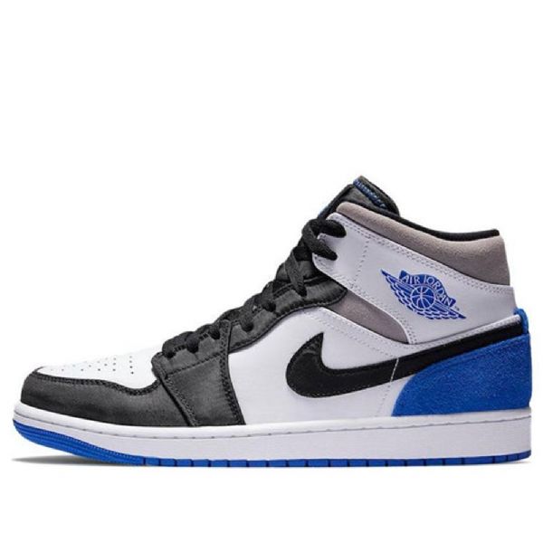 Nike Air Jordan 1 Mid Tops Se Retro Basketball Shoes Herre Kongeblå Svarte