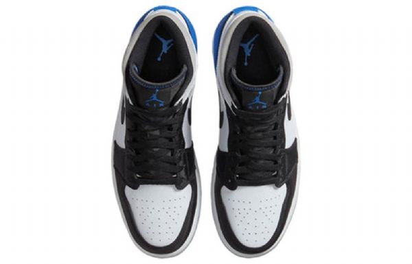 Nike Air Jordan 1 Mid Tops Se Retro Basketball Shoes Herre Kongeblå Svarte
