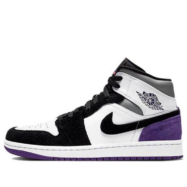 Nike Air Jordan 1 Mid Tops Se Retro Basketball Shoes Herre Lilla