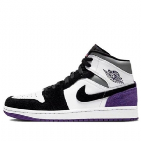 Nike Air Jordan 1 Mid Tops Se Retro Basketball Shoes Herre Lilla