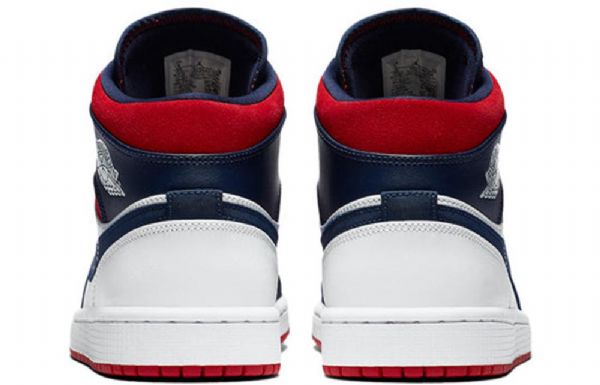 Nike Air Jordan 1 Mid Tops Se Retro Basketball Shoes Herre Marineblå Hvite