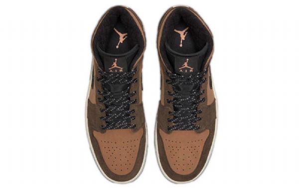 Nike Air Jordan 1 Mid Tops Se Retro Basketball Shoes Herre Mørke Sjokolade Brune
