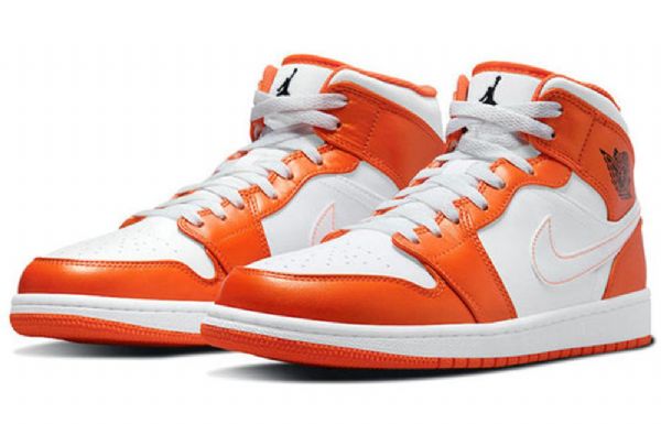 Nike Air Jordan 1 Mid Tops Se Retro Basketball Shoes Herre Oransje