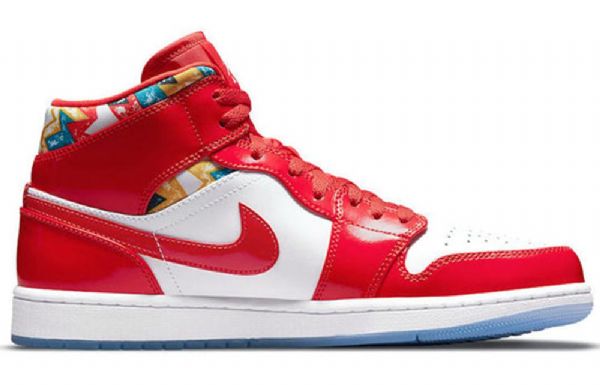 Nike Air Jordan 1 Mid Tops Se Retro Basketball Shoes Herre Rød Hvite