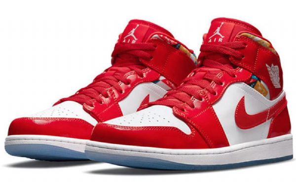 Nike Air Jordan 1 Mid Tops Se Retro Basketball Shoes Herre Rød Hvite
