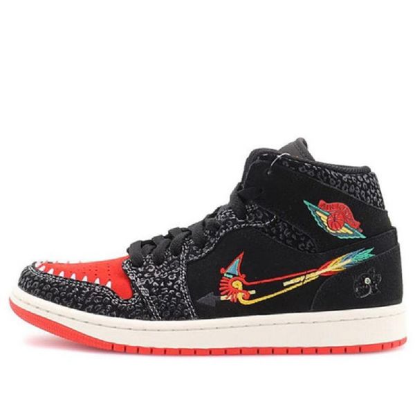 Nike Air Jordan 1 Mid Tops Se Retro Basketball Shoes Herre Svarte