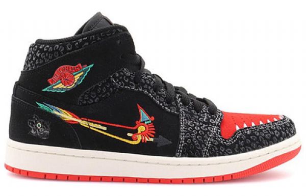 Nike Air Jordan 1 Mid Tops Se Retro Basketball Shoes Herre Svarte