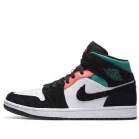 Nike Air Jordan 1 Mid Tops Se Retro Basketball Shoes Herre Svarte