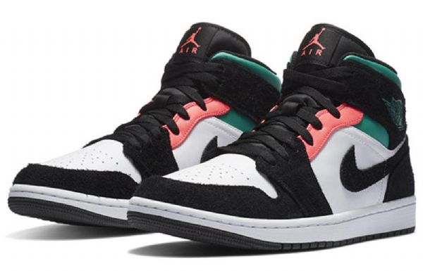 Nike Air Jordan 1 Mid Tops Se Retro Basketball Shoes Herre Svarte