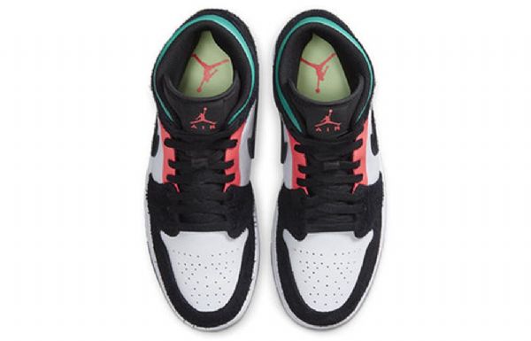 Nike Air Jordan 1 Mid Tops Se Retro Basketball Shoes Herre Svarte